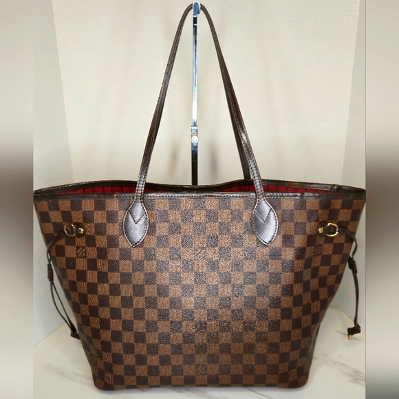 Louis Vuitton Damier Ebene Neverfull Tote Bag MM Size - Picture 2 of 15
